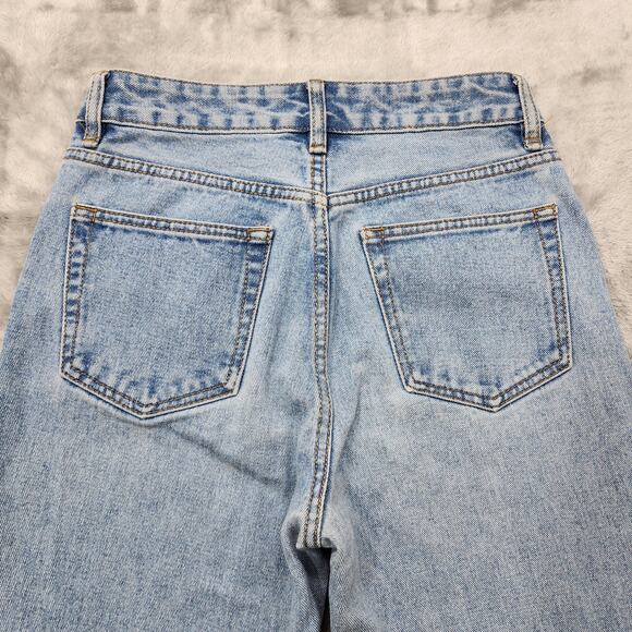 J Galt Brandy Melville Jeans Womens S Mom High Waist Straight Leg Crop Raw Hem - Picture 4 of 11